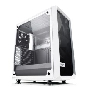 Fractal Design Meshify C White Tempered Glass Mid Tower PC Gaming Case with 2 x 120mm Fans